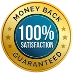 Gold money-back roundel from the brand artwork